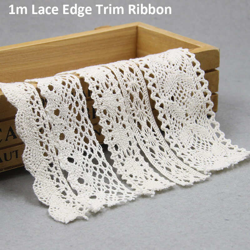 1M Brodé Dentelle Bord Bordure Ruban Costume Décor Applique Artisanat Bricolage