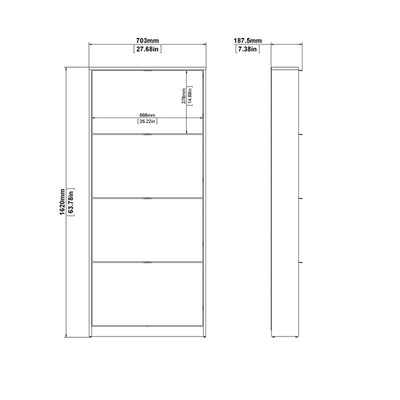 Tvilum Bright 4 Drawer Shoe Cabinet Black Matte