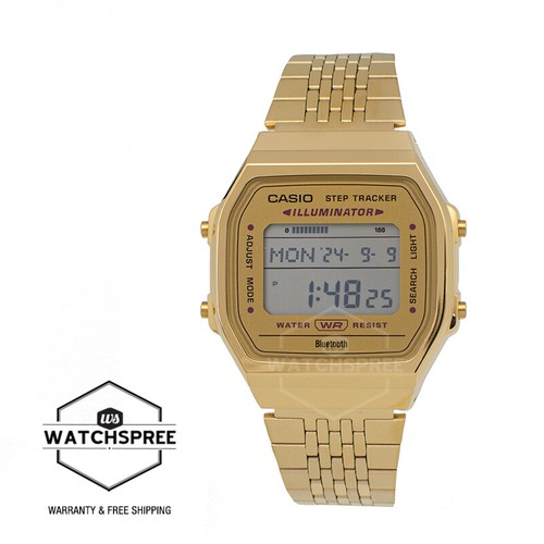 CASIO STEP TRACKER ゴールド シルバー 2本セット Casio Vintage Bluetooth® Step Tracker Gold S.Steel Band Watch ABL