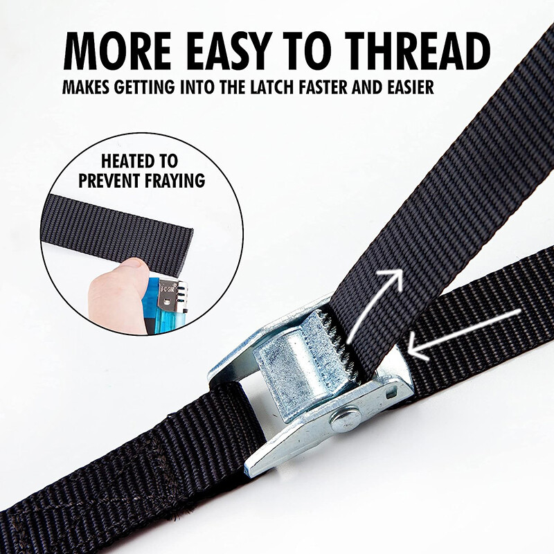 4PCS Car Roof Rack Trailer Tie Down Straps Cargo Lashing for Kayak Boat W/Buckle