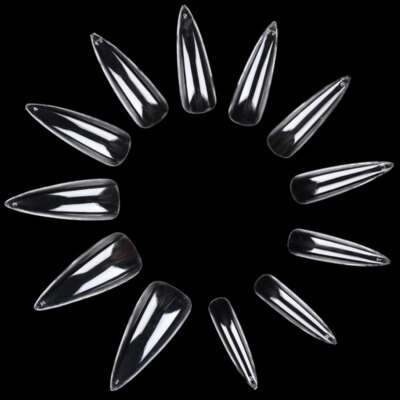 120 Stiletto Press-On Tips Fullcover sehr dünn Clear Nägel Nail Nailart Click-It