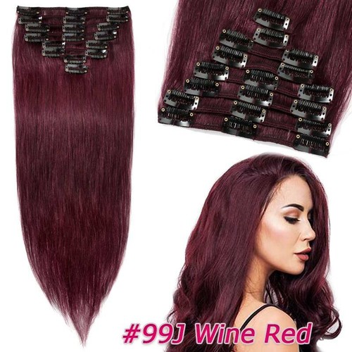 CLEARANCE Any Color Clip In 100% Real Remy Human Hair Extensions Full Head US
