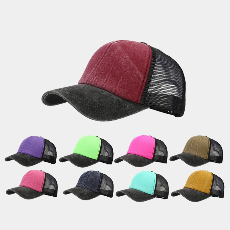 Uomo Rete Camionista Baseball Cappello Regolabile Bicolore Sport Outdoor