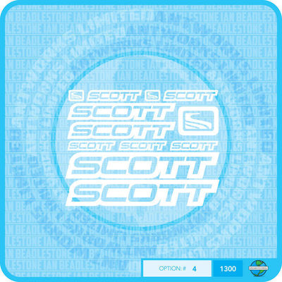 White Transfers Decals 01300 Scott Bicycle Stickers