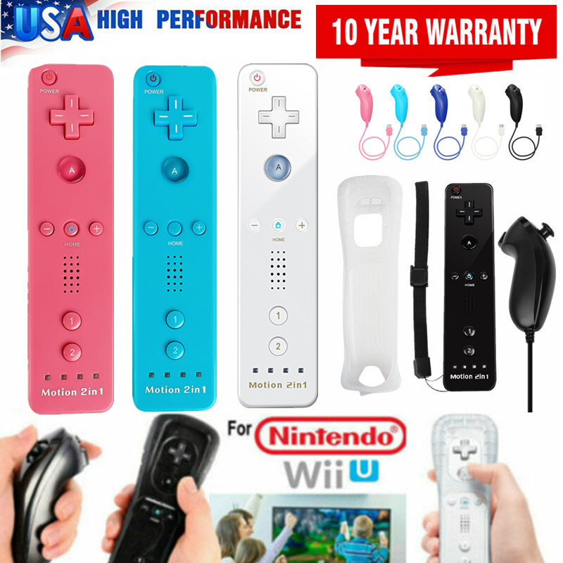 Controller & Nunchuck For Nintendo Wii Wii U + Strap