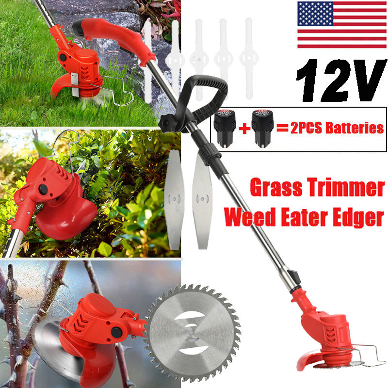 Cordless String Trimmer Edger Powered Weed Eater Electric Weed Wacker 2 Battery