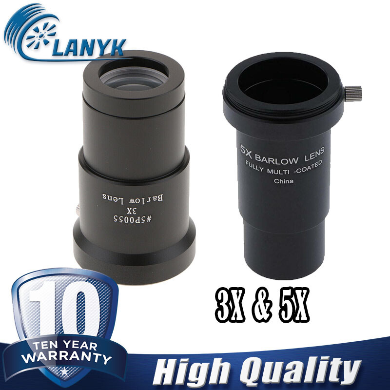 Barlow Lens Telescope Lens 5x 3X Accessories Astronomical Ey
