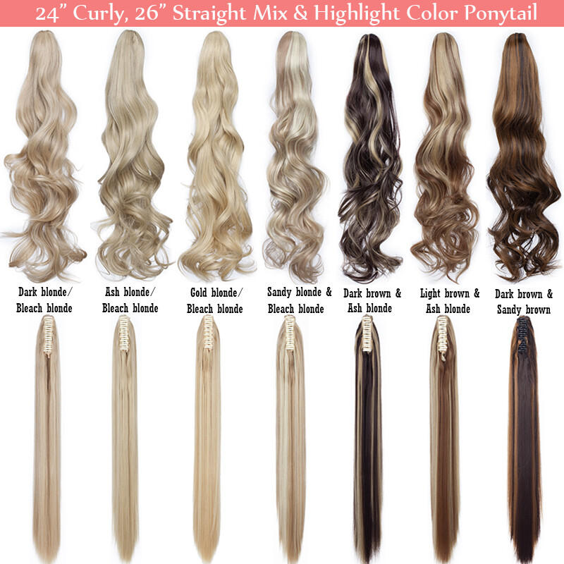 Short Claw Ponytail Piece Clip In On Pony Tail Hair Extensions