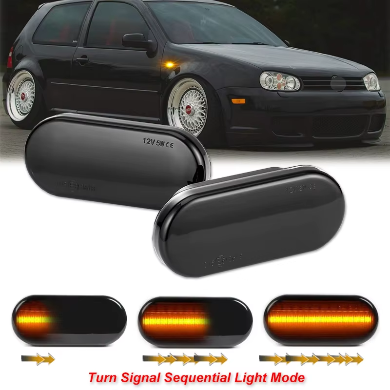 2X LED Dynamic Side Marker Turn Signal Light Indicator for VW Bora Golf 3 4 MK4