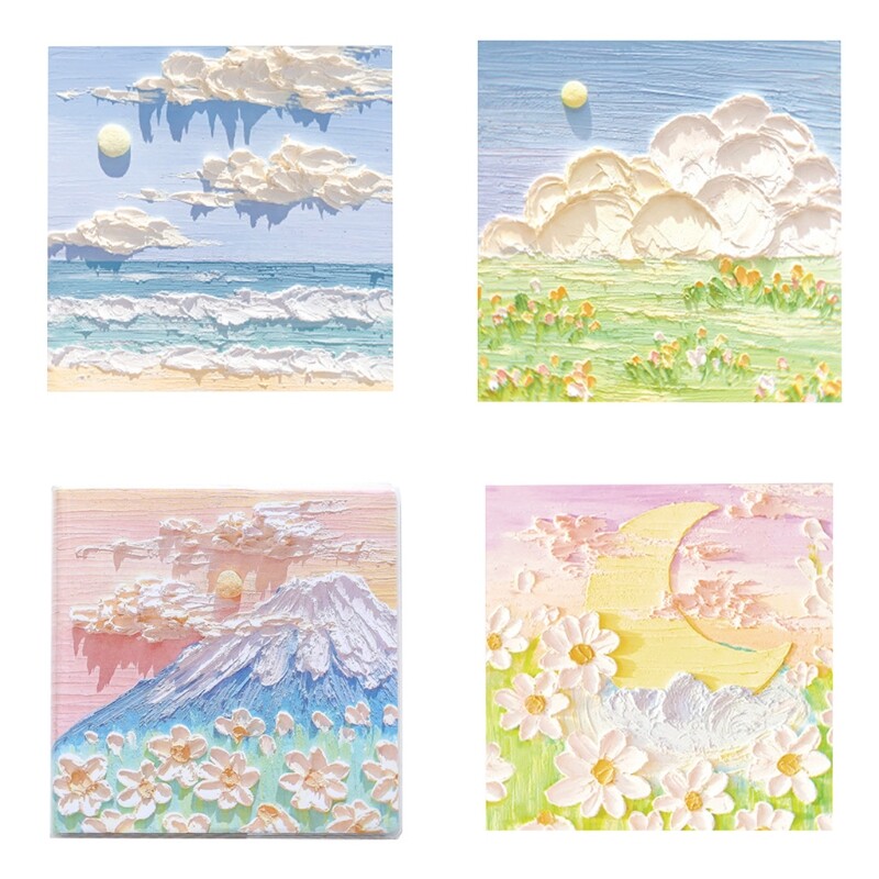 Oil Painting Kawaii Portable Notebook Notepad Memo Pad DIY Sketchbook