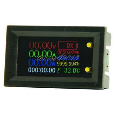 DC 7-200V 20A 1.14'' HD IPS LCD Screen 8-in-1 Multi-function Power Voltage Meter