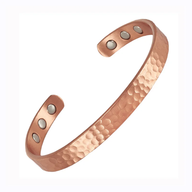 Vintage 99.9% Pure Copper Bracelets for Women Men Rose Color Cuff Bangles