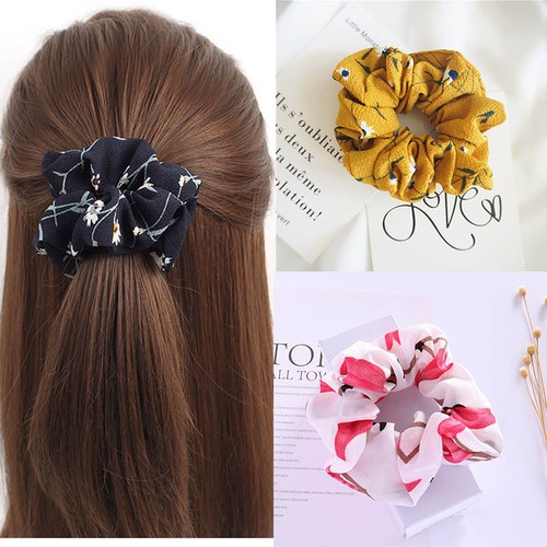 Floral Hair Bands For Women Girls Flamingo Print Hair Tie Ponytail