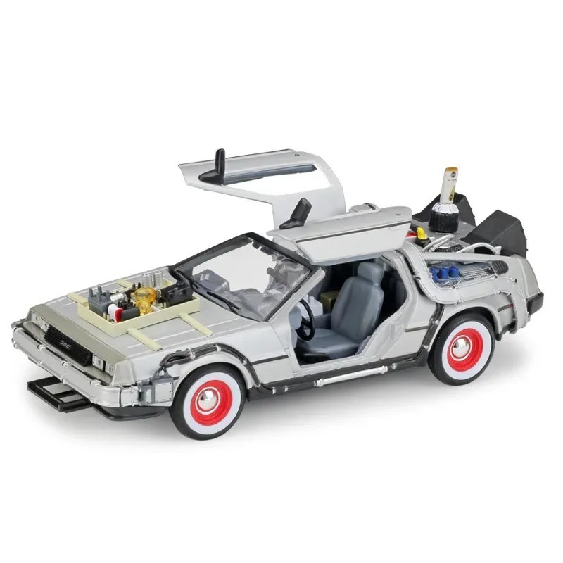 1:24 Back to the Future Part 3 DeLorean Time Machine Alloy Car Model Diecast