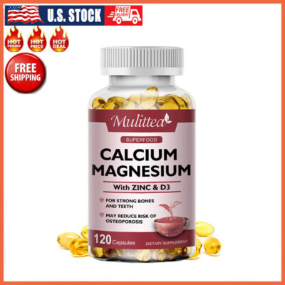 Calcium Magnesium Zinc with Vitamin D3 Capsules Bone Health Muscle Improvement