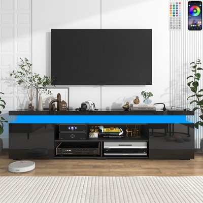 For 75/85 Inch Tv, Modern High Gloss Entertainment Center