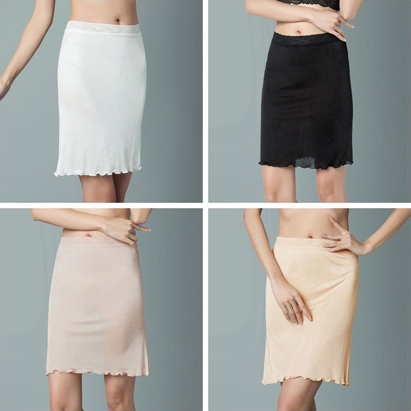 Femmes Demi à Enfiler Midi sous Jupe Jupon dessous de Robe Lacets Sous-Jupe