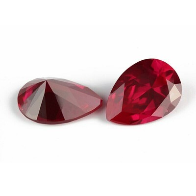 Natural Enhanced Loose Gemstone 10x8 mm Pear Cut Super Clean Mogok Ruby Pair