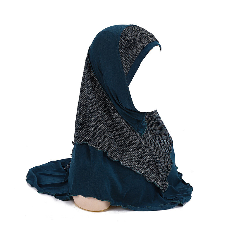 Damen Erwachsene Muslimisch Hijab Patchwork Instant Kopftuch Amira Islamic Kopf