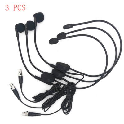 3 PCS Headset Microphone For Shure PGX SLX ULX Wireless TA4F XLR 4 pin Connector