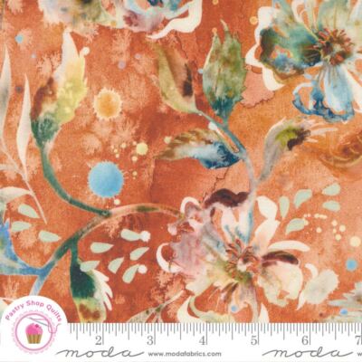 Moda DESERT OASIS 33760 20 Orange Red Floral CREATE JOY Quilt Fabric WATERCOLOR