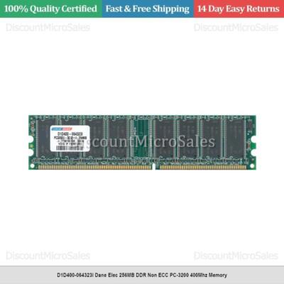 D1D400-064323I Dane Elec 256MB DDR Non ECC PC-3200 400Mhz Memory