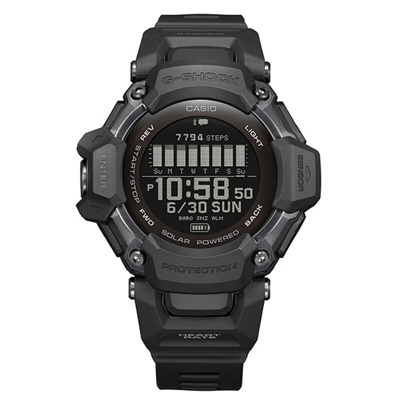 Pre-owned Casio G-shock Gbd-h2000-1bjr G-squad Black Bluetooth Mobile Sport Men Watch