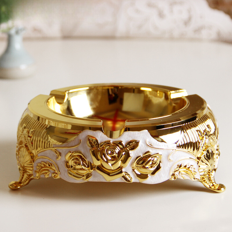 1x-metallic-shiny-ashtray-floral-smoking-cigar-ash-holder-office-desktop-decor