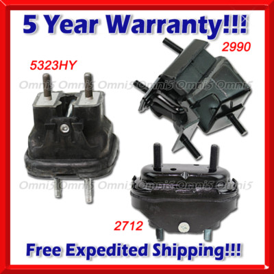 L074 Fit 1999-02 Oldsmobile Intrigue 3.5L Front & Rear Motor & Trans Mount 3PCS