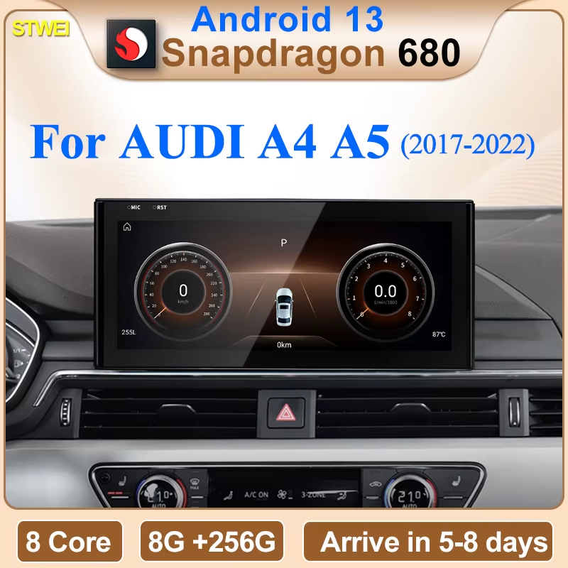 Qualcomm Snapdragon 680 6225 2.4GHz Wireless CarPlay Auto For AUDI A4 A5 B9 Car