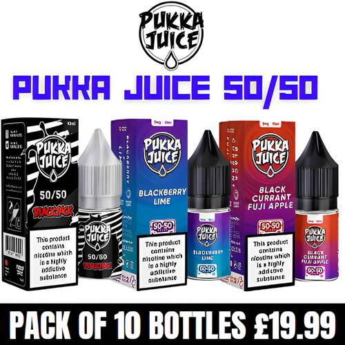 Pukka Juice 10ml 50/50 Premium E-Liquid | E-Juice |Pack Of 10 for £19.99|