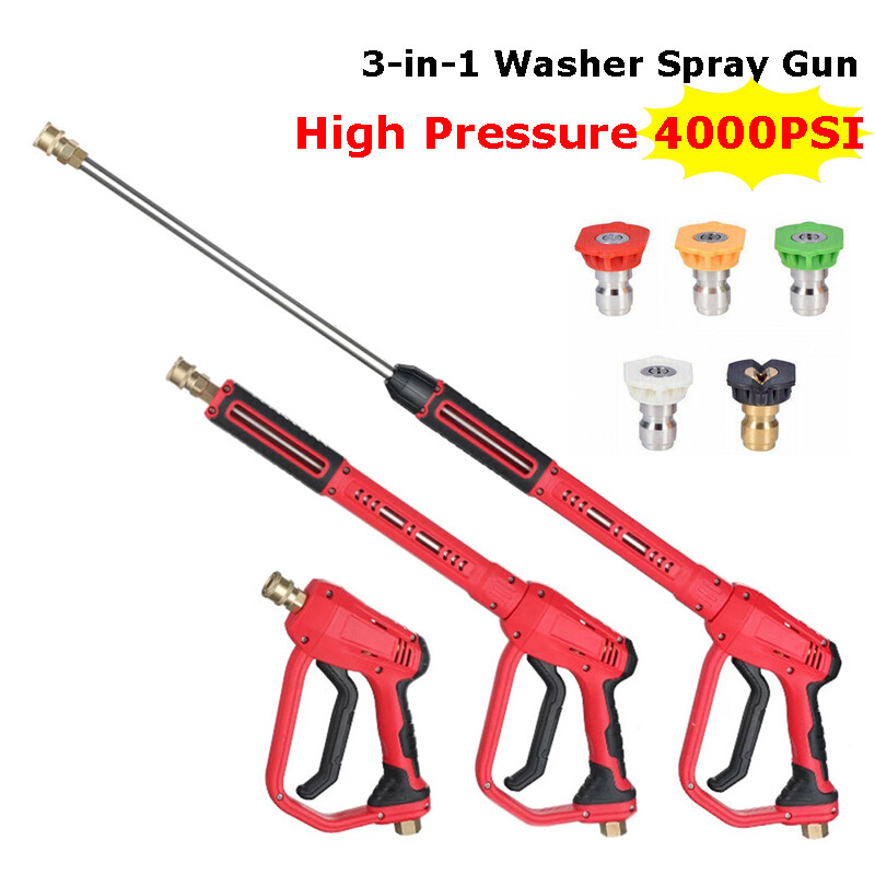 4000PSI High Pressure Car Garden Power Washer Spray Gun / 5x Jet Nozzle Hose Kit