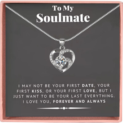 To My Soulmate-Stunning Necklace & Heart Pendant Ideal Gift For Your Soulmate