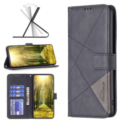 Matte Splice Wallet Leather Flip Stand Cover Case For ZTE Blade A52 A31 A51 A71