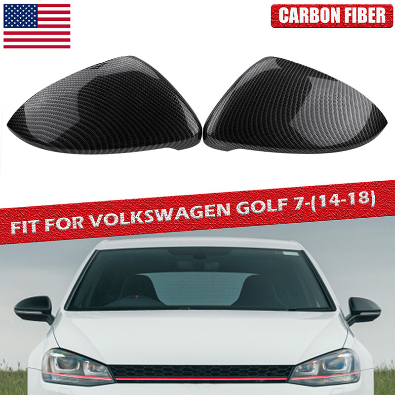 Gti Mk7 Carbon Fiber Black Replacement Side Mirror Cover Cap Us Sto