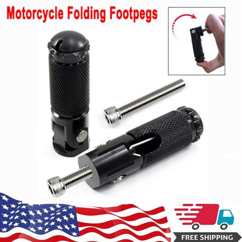 Black Folding Footpegs Rider Foot Rest Pegs Set Rearset For Motorcycle Dirt Bike