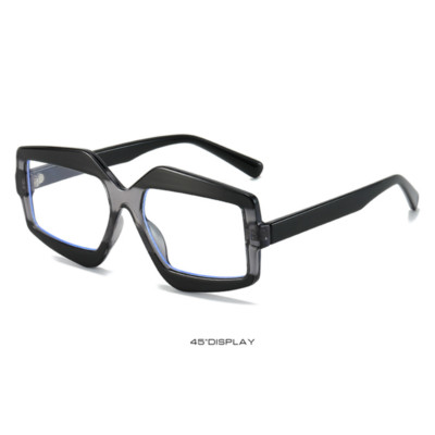 Men Women Polygon Blue Light Blocking Reading Glasses Clear Lens Fashion Glasses