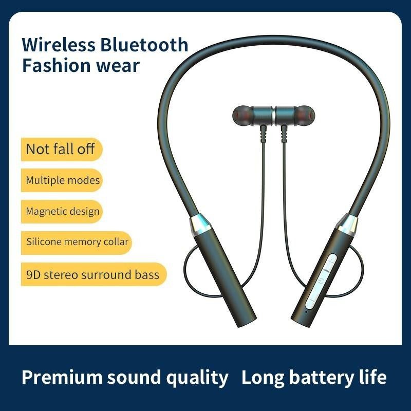 New Bluetooth Neckband Wireless Headphones Mic Headset Stereo Earbuds Earphone