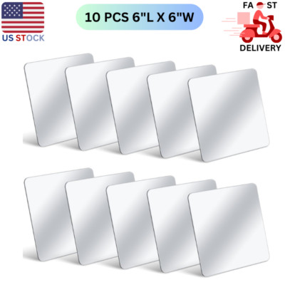 10 Pcs Small Plastic Mirrors 6 x 6 Inches Safety Double Sided Acrylic Mirror
