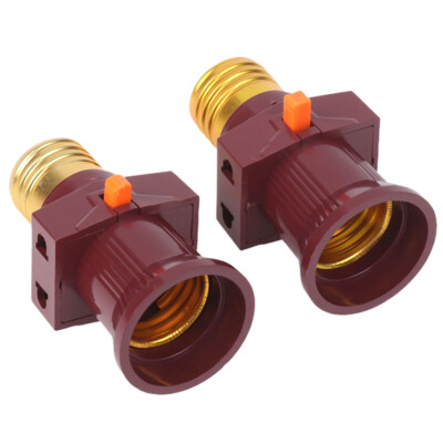 1Pc E27 With Switch Socket Double Screw Multi-purpose Socket Switch Lamp Hol_yi