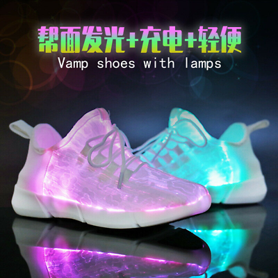Summer Men Women Led Fiber Optic Shoes USB Sneakers Light Up Shoes