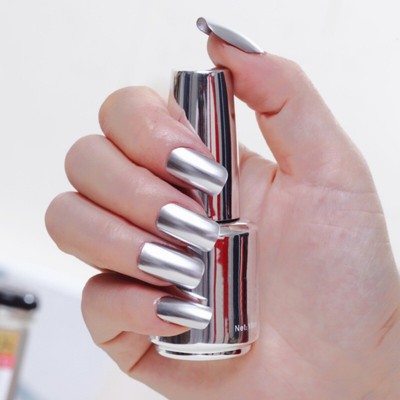 Metallic Mirror Nail Polish Nail Shine DIY Nail Polish, Non-Peelable 18ml
