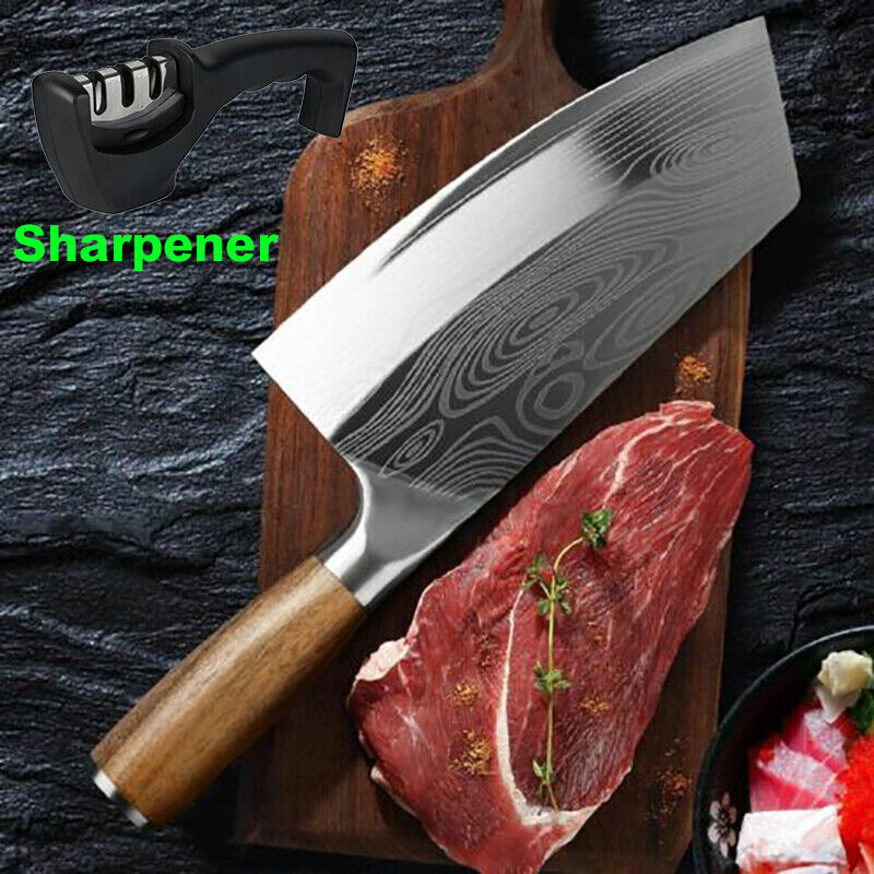 Stainless Steel Damascus Asian Chef Butcher Cleaver Chopping