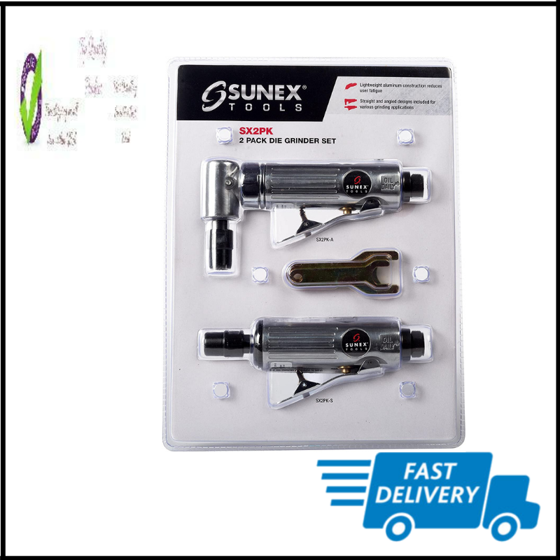 Sunex Tools 2-Piece Right Angle & Straight Air Die Grinder Set