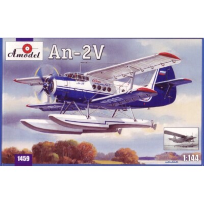 Antonov An-2V floatplane Amodel 1459 Plastic model airplane kit Scale 1:144 