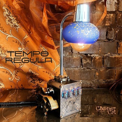 Unique Nixie tube table clock 4xIN-12 «Tempo regula» by «Copper Cat Art Group»