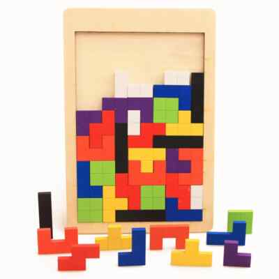 SmartPuzzle Colorful Wooden Tangram-Kids Children toys Learning Education Board