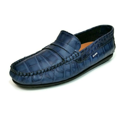 atlanta-moccasins-blue-crocodile-penny-loafers-walkers-womens-size-us-5-eur-35