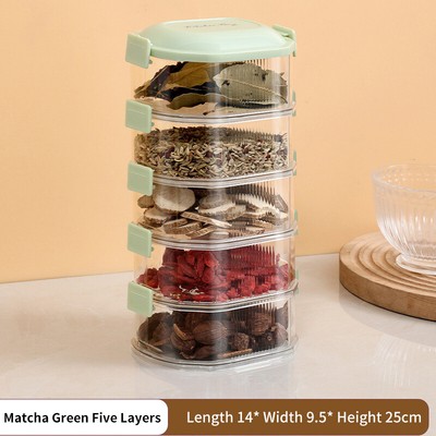Kitchen Spice Storage Fresh-keeping Box Multi-layer Food Sealing Moisture-pr q-5