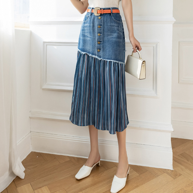 【関税&送料込】Courreges Denim Skirt White Seven-Pocket Denim Maxi Skirt by Courrèges on Sale